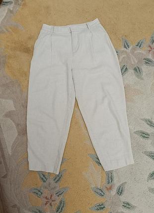 Льняные брюки zara с