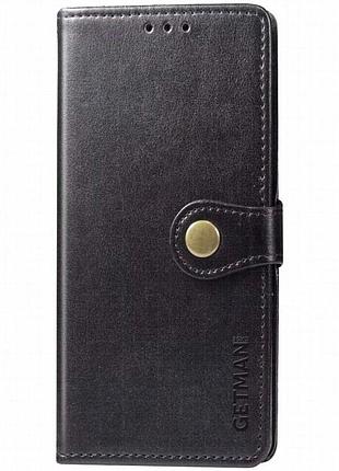 Кожаный чехол-книжка getman gallant (pu) для xiaomi redmi note 8t черный