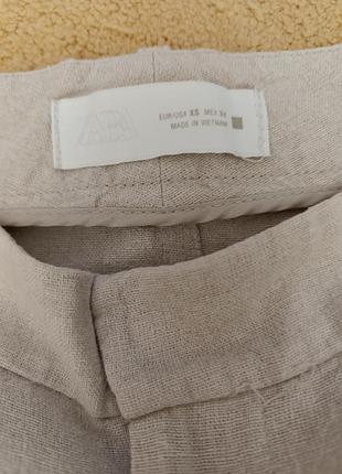 Льняные брюки zara с 3