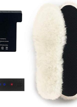 Устілки з підігрівом aroma season heated wool insoles 38/39 розмір з овечої вовни з акумуляторами 3000 ма·год