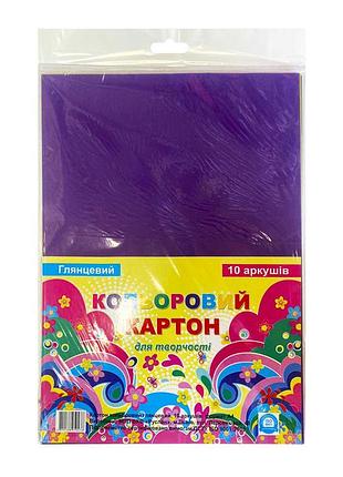 Глянцевий кольоровий картон руслан, кольорів