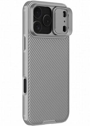 Карбоновая накладка nillkin camshield pro для apple iphone 17 pro / 18 pro (6.3") titanium gray