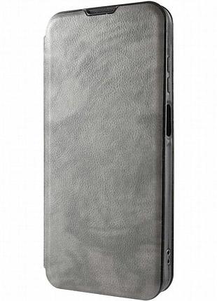 Кожаный чехол-книжка belora для xiaomi redmi note 10 / note 10s gray