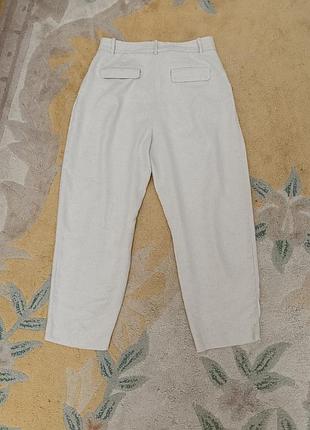 Льняные брюки zara с 4