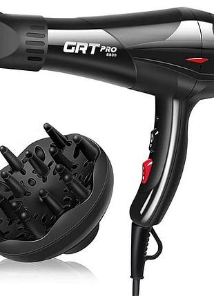 Професійний фен з іонізацією 3500w grtpro 8800 фен з регулюванням температури дифузором і насадками