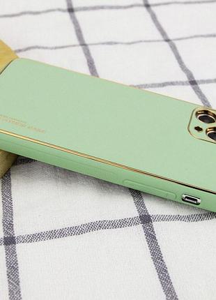 Кожаный чехол xshield для apple iphone 12 pro max (6.7") зеленый / pistachio 3