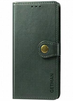Кожаный чехол-книжка getman gallant (pu) для xiaomi redmi note 8 pro зеленый