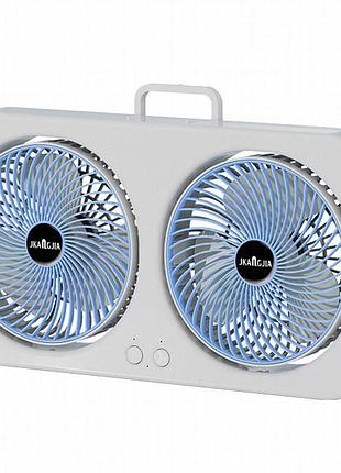 Настольный вентилятор f105 dual-fan design 1800mah blue