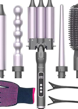 Плойка для завивки волос 5 в 1 emaxdesign curling iron sm-c518 набор для укладки волос, многофункциональная плойка для волос