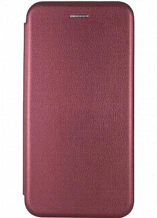 Кожаный чехол-книжка classy для apple iphone 13 / 14 (6.1") бордовый