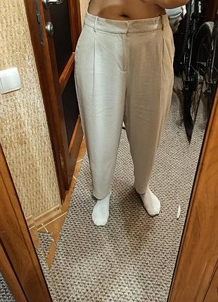 Льняные брюки zara с 9