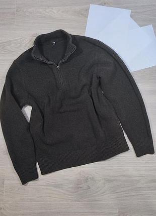Свитер unisex с длинными рукавами и полузастежкой из пряжи souffle yarn. размер м.
