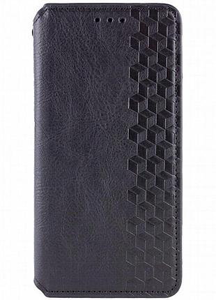 Кожаный чехол-книжка getman cubic (pu) для apple iphone xs max (6.5") черный