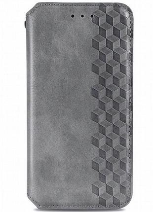 Кожаный чехол-книжка getman cubic (pu) для xiaomi 13 pro серый