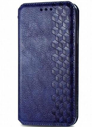Кожаный чехол-книжка getman cubic (pu) для xiaomi redmi 9 синий