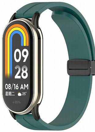 Ремешок line magnetic для xiaomi mi band 9/8/10 зеленый / green