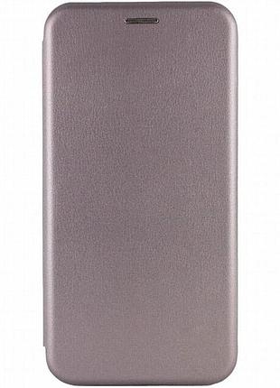Кожаный чехол-книжка classy для motorola moto g13 серый