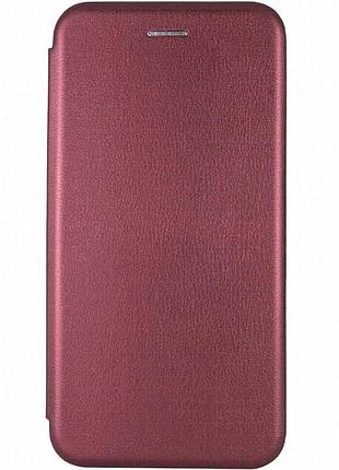 Кожаный чехол-книжка classy для motorola moto g56 5g бордовый