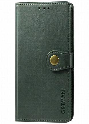 Кожаный чехол-книжка getman gallant (pu) для samsung galaxy a21s зеленый
