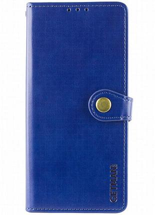 Кожаный чехол-книжка getman gallant (pu) для motorola moto g75 5g синий
