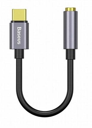 Переходник baseus l54 type-c to 3.5mm (catl54) серый