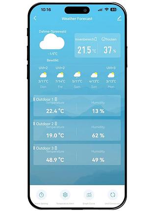 Метеостанция wi‑fi technoline wd3000 с прогнозом на 5 дней, датчиком tx205d‑ty, температурой, влажностью, pm2.5, черная 5