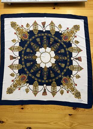 Хустка платок шовкова hermès medallions and tassels