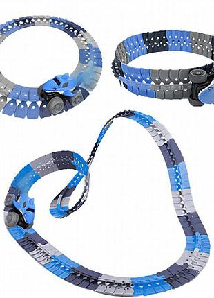 Интерактивный трек с инерционной машинкой sht 5510-3 shark trak (92pcs/1car) blue