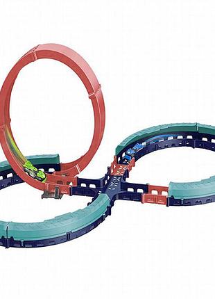 Интерактивный трек с инерционной машинкой sht 6688-509 (24pcs/2car) blue