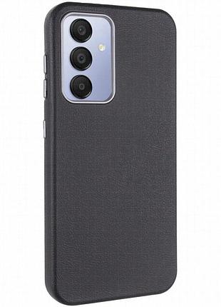 Кожаный чехол leather case metal buttons для samsung galaxy s23 fe black
