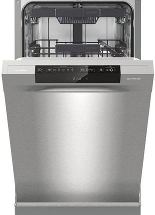 Посудомоечная машина gorenje, 11компл., a++, 45см, дисплей, 3 корзина, aquastop, инвертор, серый