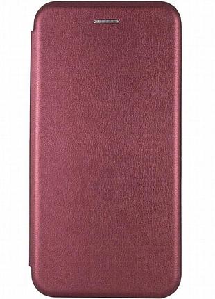 Кожаный чехол-книжка classy для tecno spark go 3 бордовый