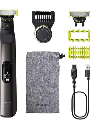 Бритва електр. philips oneblade pro 360, li-ion, сухо.+влаж., индикатор заряда, мягкий чехол, черный