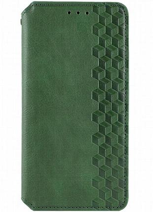 Кожаный чехол-книжка getman cubic (pu) для xiaomi redmi 13 4g / poco m6 4g зеленый