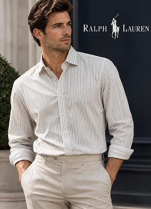 Стильная рубашка в полоску с длинным рукавом ralph lauren