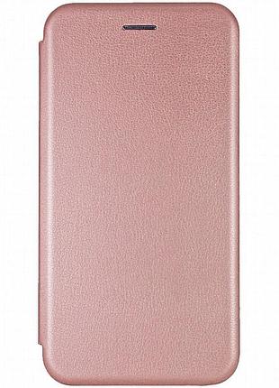 Кожаный чехол-книжка classy для motorola moto g85 rose gold