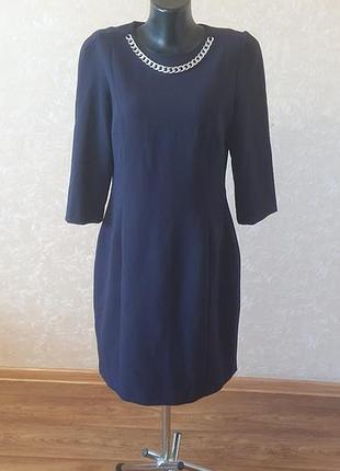 Синє плаття-футляр h&m з ланцюжком, розмір 46 (xl/xxl)