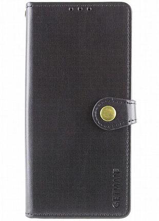 Кожаный чехол-книжка getman gallant (pu) для motorola moto g56 5g черный