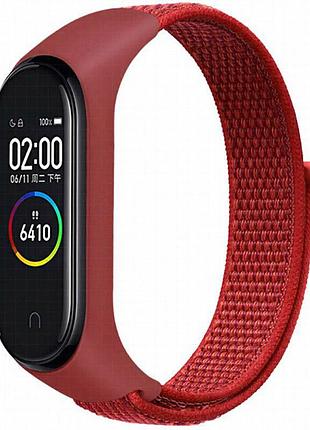 Ремешок nylon new для xiaomi mi band 3/4/5/6/7 red
