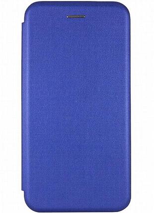 Кожаный чехол-книжка classy для motorola moto g15 4g синий