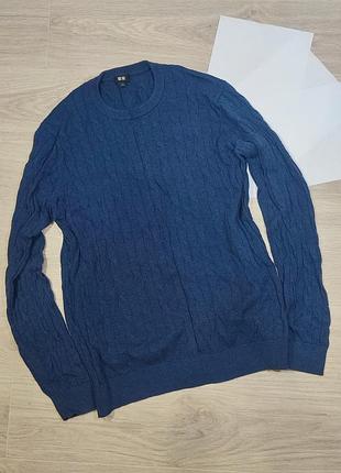 Шерстяной свитер с добавлением кашемира uniqlo. размер l