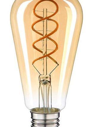 Лампа led vestum филамент "винтаж" golden twist st64 е27 6вт 220v 2500к