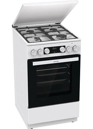 Плита gorenje комбинированная, 70л, 50x60см, iconled, чугун, с крышкой, белый