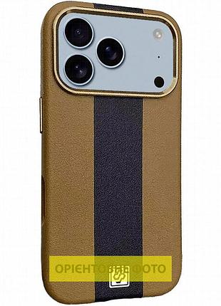 Кожаный чехол rally with magnetic fit для apple iphone 17 air (6.5") brown / black