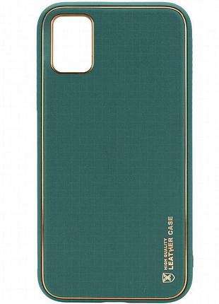 Кожаный чехол xshield для samsung galaxy a04s зеленый / army green