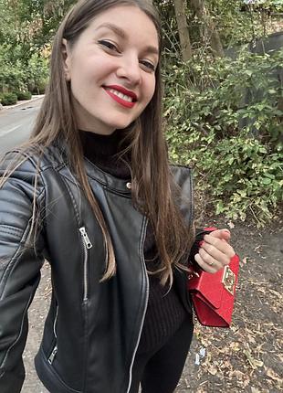 Куртка жіноча cropp чорна шкіряна