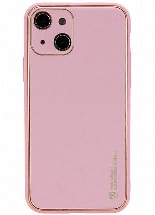 Кожаный чехол xshield для apple iphone 14 plus (6.7") розовый / pink