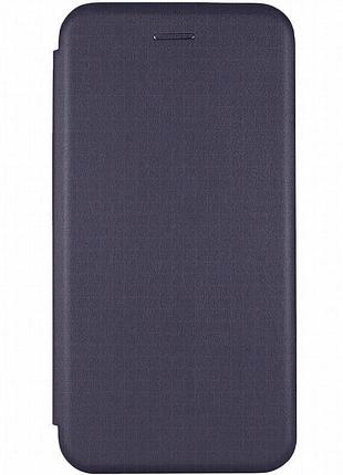 Кожаный чехол-книжка classy для motorola edge 50 fusion темно-синий
