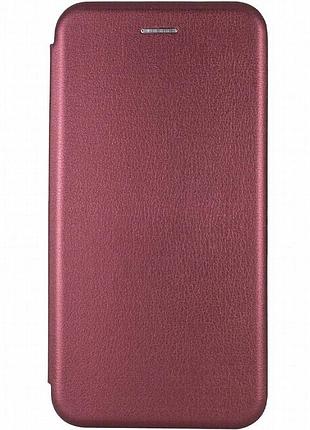 Кожаный чехол-книжка classy для motorola moto g05 / e15 бордовый
