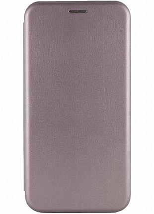 Кожаный чехол-книжка classy для motorola moto g85 серый